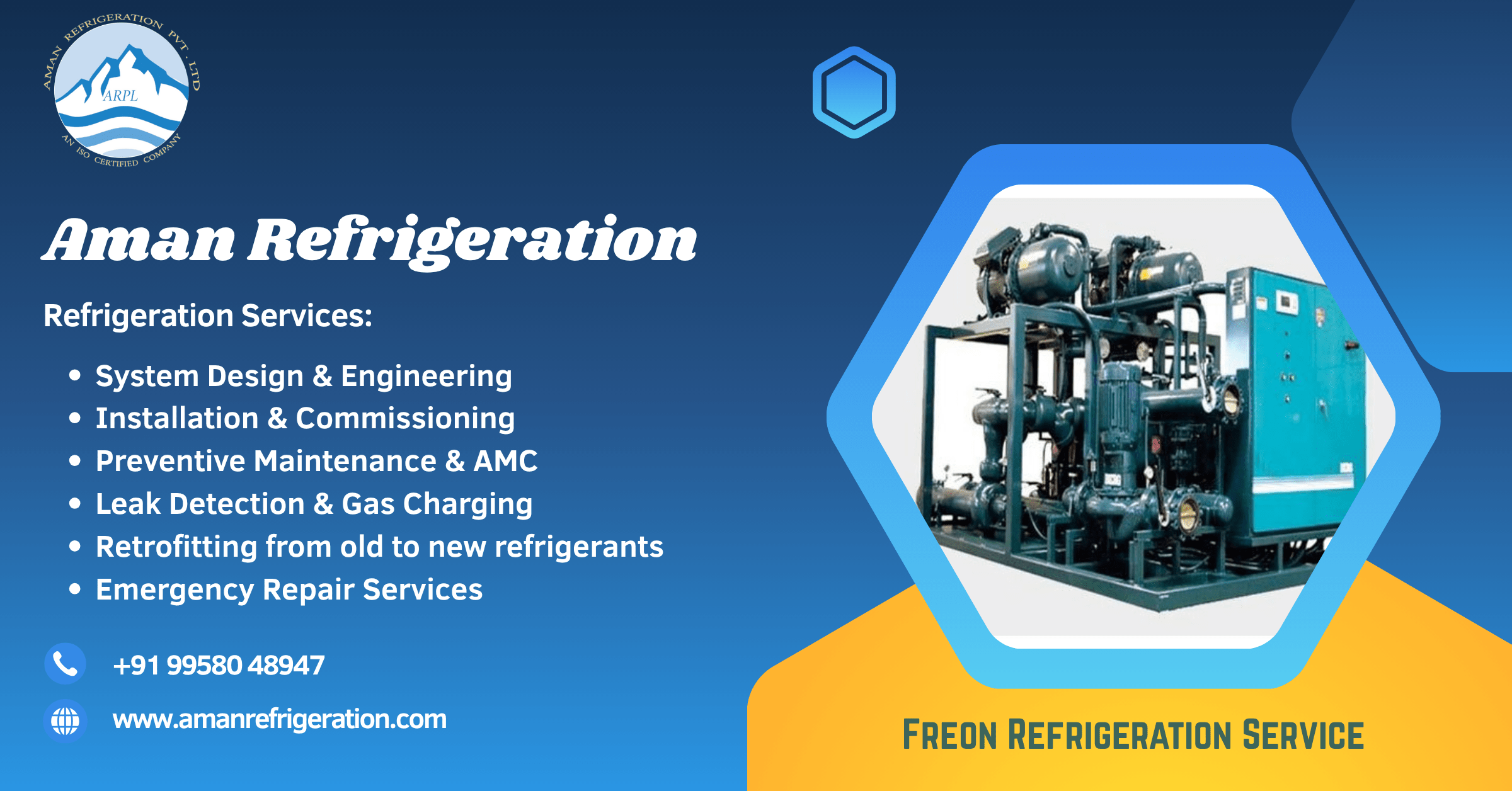 Freon Refrigeration Service Manufacturer in India