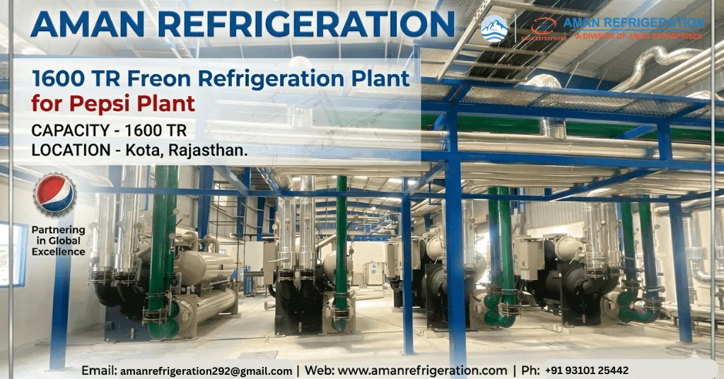 1600 TR Freon Refrigeration for Pepsi Plant